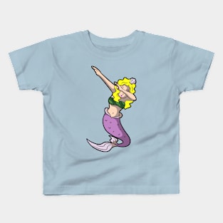 blonde dabbing mermaid Kids T-Shirt